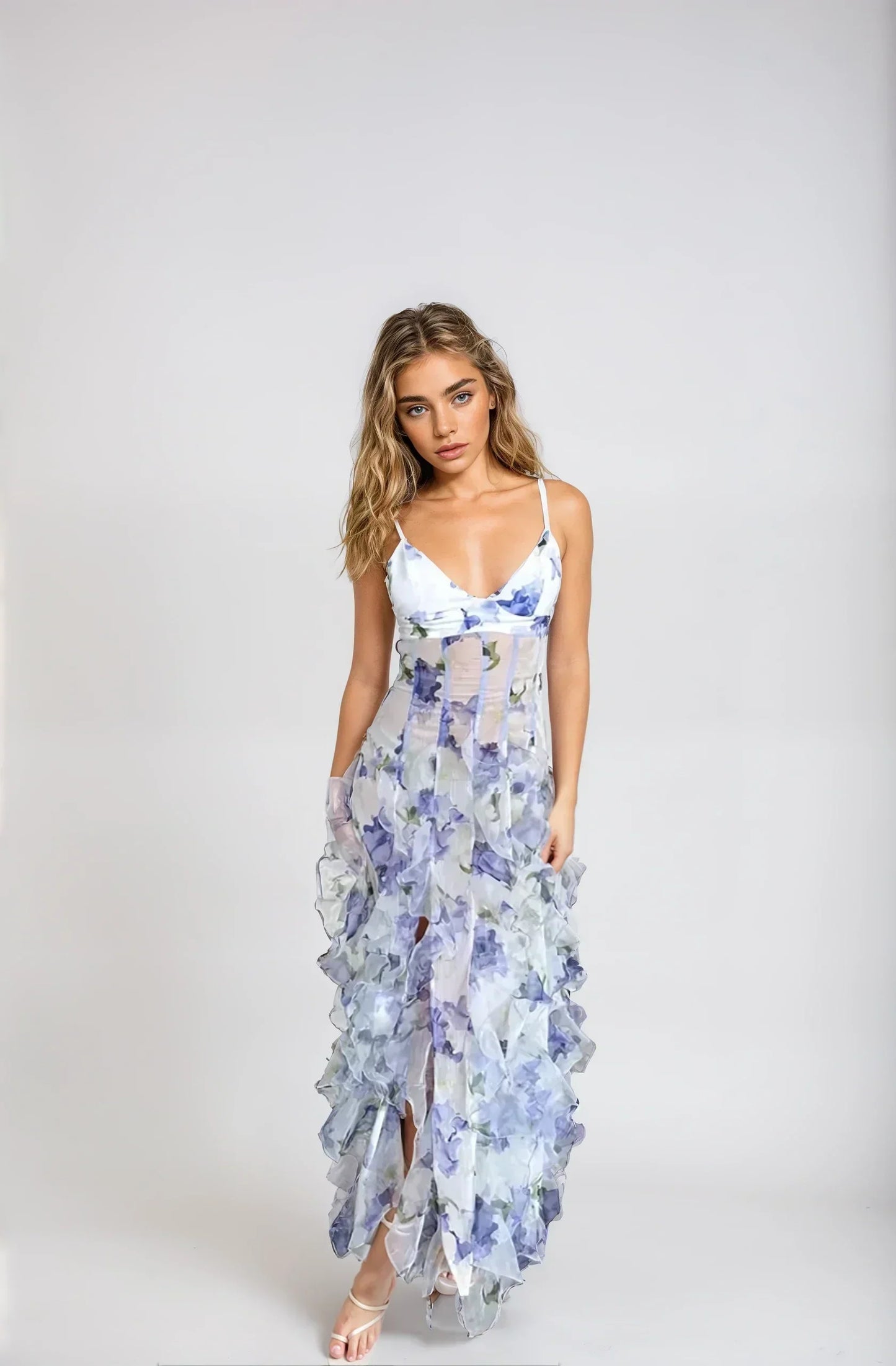 Paulina - wiewna Sukienka Boho z Falbanami