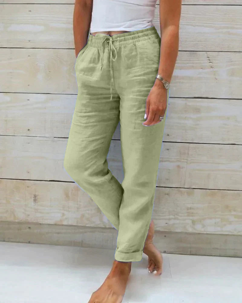 Kira – Stylowe lniane spodnie dla kobiet w naturalnym stylu