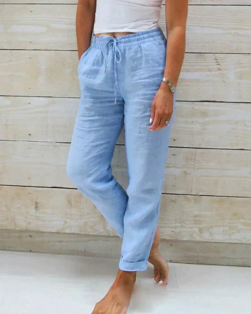 Kira – Stylowe lniane spodnie dla kobiet w naturalnym stylu