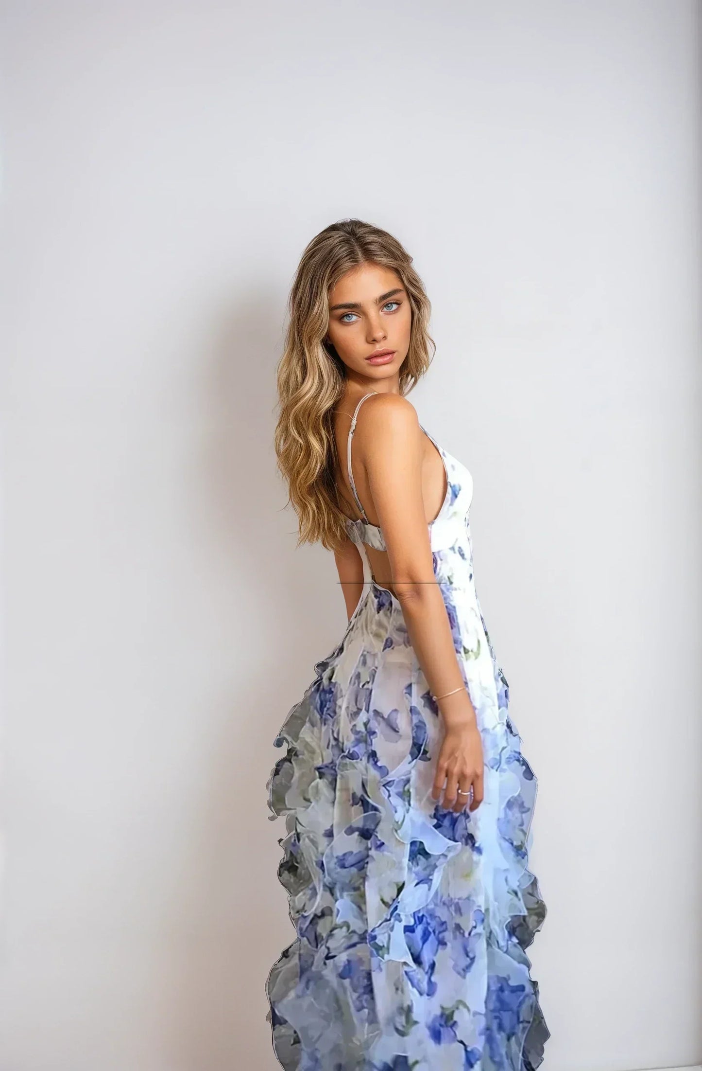 Paulina - wiewna Sukienka Boho z Falbanami