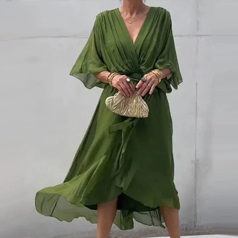 Joanna - axi Sukienka z Eleganckim Rozcięciem